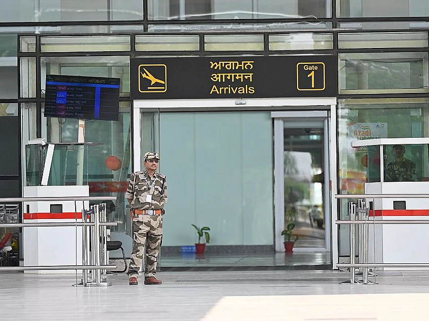 Deserted view of Chandigarh international airport on May 7, 2025.
