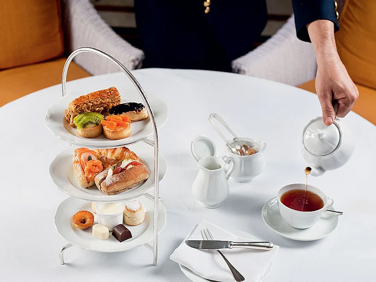 The three-tier High tea salver at the Imperial Hotel , New Delhi.