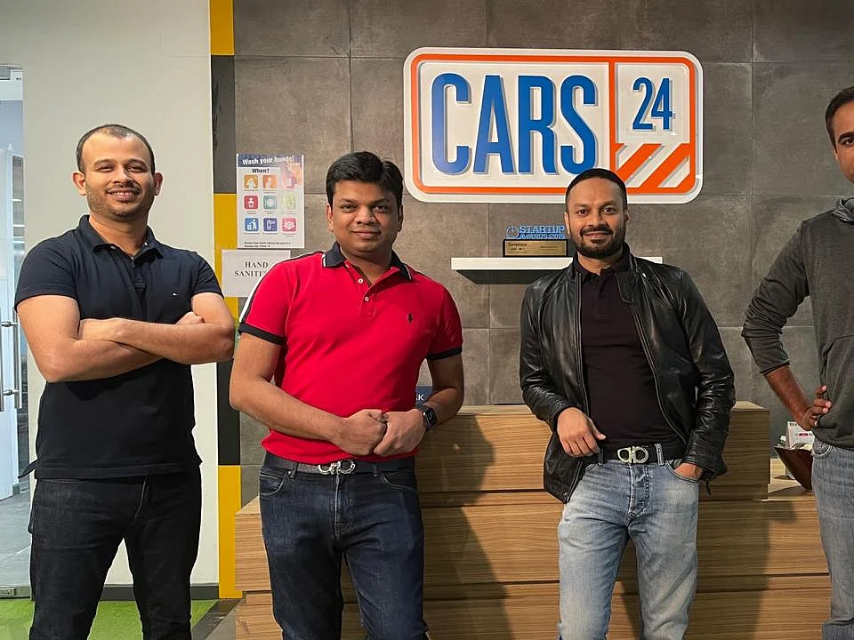 (From left) Vikram Chopra, co-founder & CEO of CARS24; Mehul Agrawal, co-founder & COO; Ruchit Agarwal, co-founder & CFO; and Gajendra Jangid, co-founder & CMO.