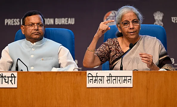 FM Nirmala Sitharaman and MoS Finance Pankaj Chaudhary