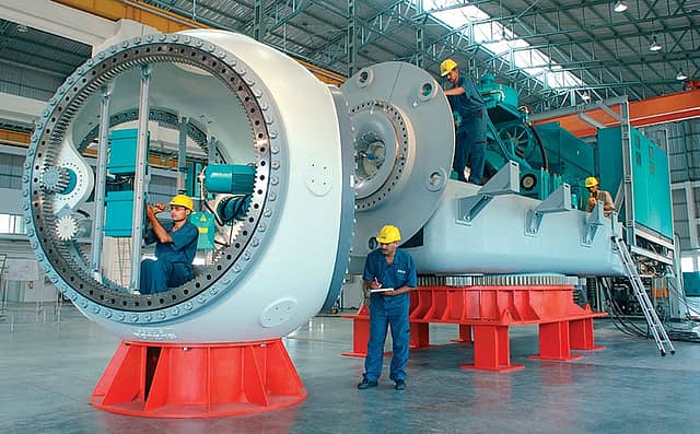 ON THE SHOP FLOOR: Gearbox assembly in progress at Suzlon’s Daman plant