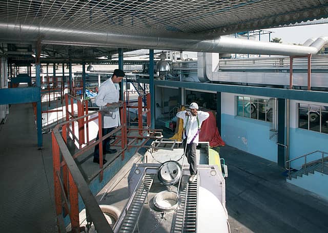 The warehouse at Nestlé’s Moga factory.