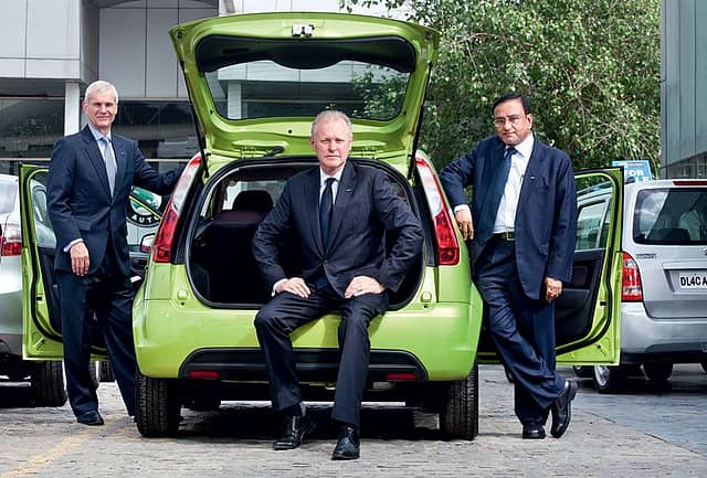 From left: Nigel Wark, executive director, marketing ,sales, and services , Michael Boneham, president and MD, and Sandip Sanyal, executive director for new projects.