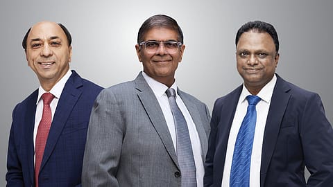From left: Hemant Sikka, Veejay Nakra, and R Velusamy