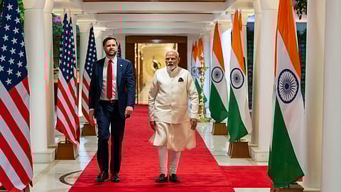 US Vice President JD Vance with Prime Minister Narendra Modi