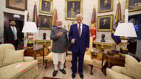 U.S. President Donald Trump (right) with Prime Minister Narendra Modi.