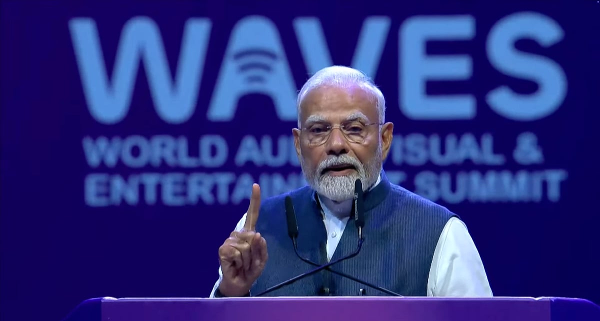 Prime Minister Narendra Modi at WAVES Summit 2025.