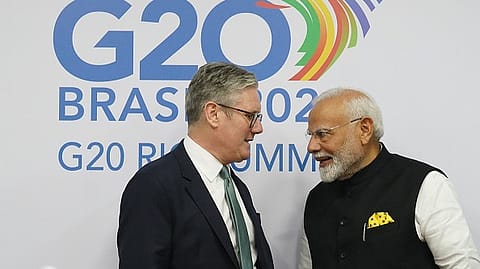 Prime Minister Narendra Modi with UK PM Keir Starmer 