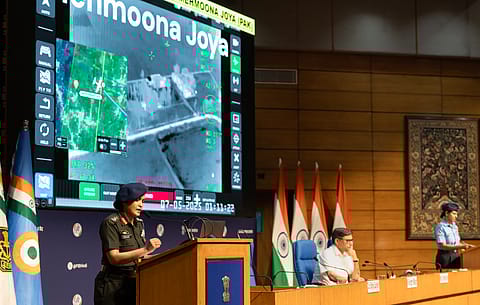 Col. Sofia Qureshi & Wing Commander Vyomika Singh debriefing media about Operation Sindoor