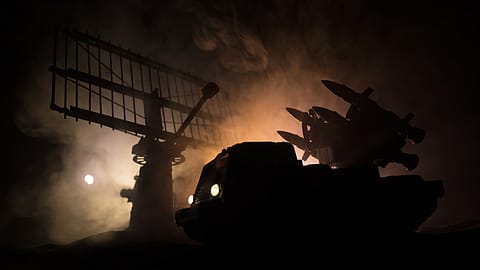 Representative image of an air defence system in action
