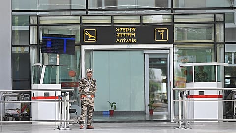 Deserted view of Chandigarh international airport on May 7, 2025.