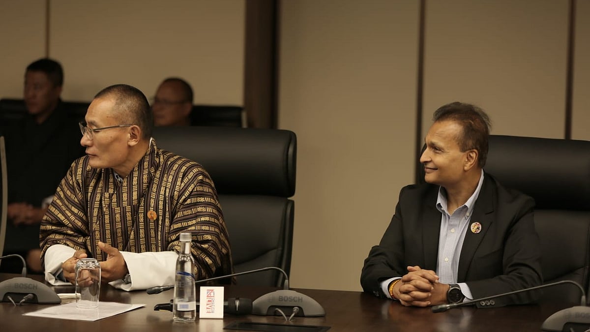 Anil Ambani (right) with the Prime Minister of Bhutan Dasho Tshering.
