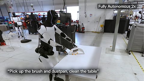 Screengrab from a Tesla Optimus' video on X