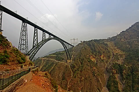 Towering 359 metres above the riverbed, 35 metres taller than the Eiffel Tower, the Chenab Bridge is the highest and the longest steel arch railway bridge in the world.