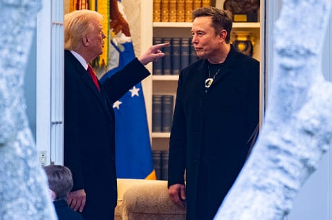 U.S. President Donald Trump with Elon Musk in the White House.
