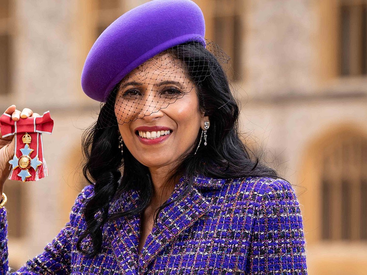 Chanel Global CEO Leena Nair showcasing the UK's Commander of the Order of the British Empire (CBE) honour.