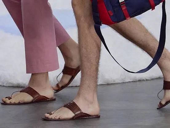 The footwear’s look and feel are undeniably reminiscent of the handmade chappals from Kolhapur, Maharashtra.