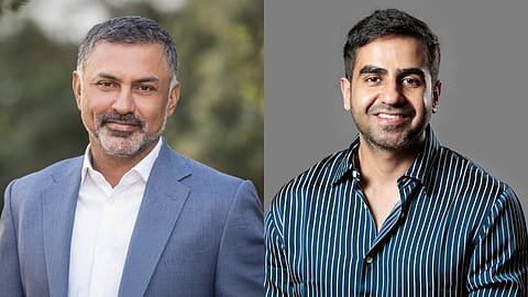 Palo Alto Networks CEO Nikesh Arora (left); Zerodha's co-founder Nikhil Kamath (Right).