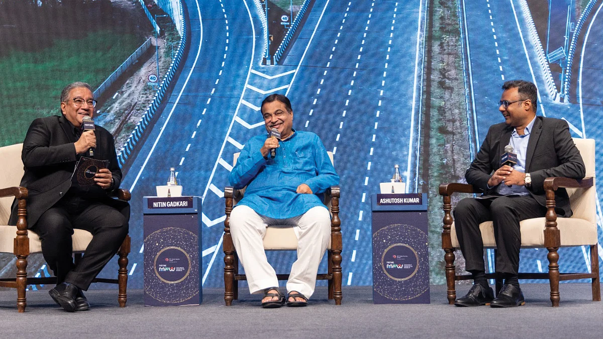 Nitin Gadkari, Union Minister of Road Transport & Highways, at Fortune India MPW 2025 Awards in Mumbai.