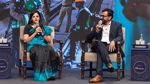 Ashwini Bhide (left), principal secretary to the chief minister of Maharashtra and managing director of Mumbai Metro Rail Corporation, with V. Keshavdev, executive editor, Fortune India.