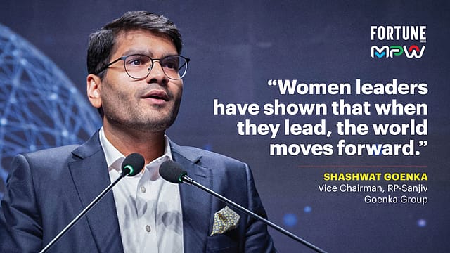 "When women lead, the world moves forward": Shashwat Goenka,  VC, RPSG at Fortune India MPW 2025