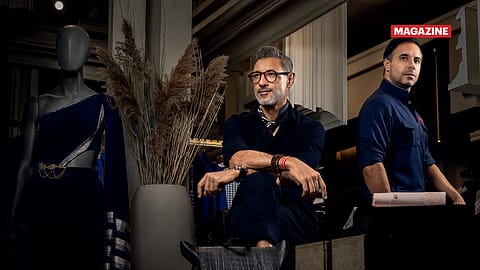 Shantanu (right) and Nikhil Mehra at their flagship Shantnu & Nikhil store in New Delhi