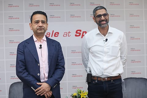 L-R: Tech Mahindra CEO Mohit Joshi, CFO Rohit Anand