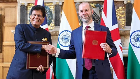 Commerce and Industry Minister Piyush Goyal and UK Secretary of State for Business and Trade Jonathan Reynolds