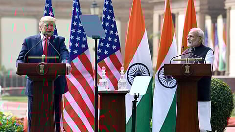 Prime Minister Narendra Modi (right) with U.S. president-elect Donald Trump