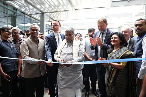 Siddaramaiah, chief minister of Karnataka—accompanied by Priyank Kharge, minister of IT and biotechnology—inaugurates the SAP campus in the presence of SAP leadership—including Sindhu Ganagadharan, MD, SAP Labs India, and Thomas Saueressig, Member of the Executive Board of SAP SE for Customer Services and Delivery—in Bengaluru.