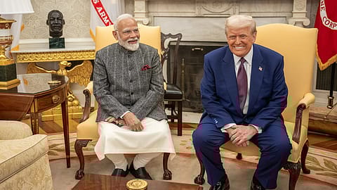 Prime Minister Narendra Modi with US President Donald Trump (right)