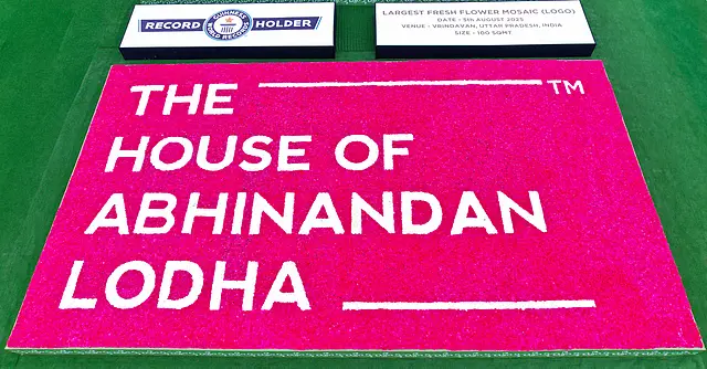 Abhinandan Lodha-led HoABL sets Guinness World Record in Vrindavan with world’s largest floral logo