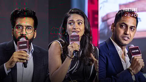 Panellists of the 'Reinventing Legacies' session at Fortune India's 40 Under 40 awards in Mumbai.