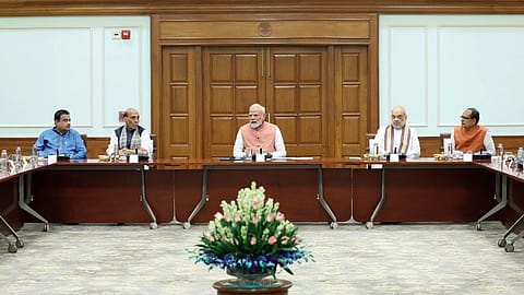 PM Modi chairs a key meeting on next-gen reforms at 7 Lok Kalyan Marg, New Delhi, on Monday.