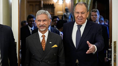 Russian Foreign Minister, Sergei Lavrov with India's External Affairs Minister, S. Jaishankar.