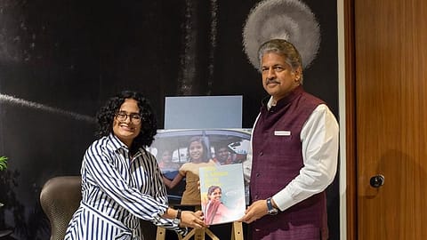 Anand Mahindra, Chairman of the Mahindra Group, unveils ‘May a Million Buds Bloom’ in Mumbai.