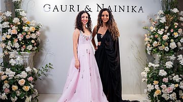 Angrakha-styled gowns with Victorian collars: Ethnic meets western aesthetics at Gauri & Nainika’s Indian edit