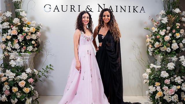 Angrakha-styled gowns with Victorian collars: Ethnic meets western aesthetics at Gauri & Nainika’s Indian edit