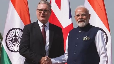 Prime Minister Narendra Modi and his British counterpart Keir Starmer