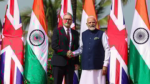 Prime Minister Narendra Modi and his British counterpart Keir Starmer