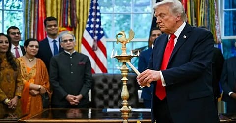 US President during the Diwali celebrations at the White House on October 21, 2025.