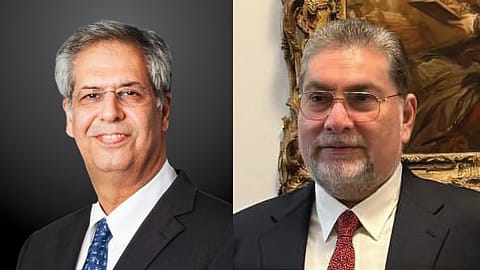 Tata Trusts Chairman Noel Tata and Mehli Mistry, whose bid for the re-appointment as permanent trustee of Tata Trusts was blocked.