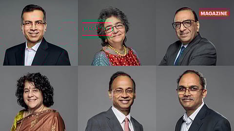 The Jury (Clockwise from top left): Dr. Sanjiv Goenka (Jury Chair); Zia Mody; Dinesh Kanabar; Prashant Jain; K.V.S. Manian; and Devina Mehra.
