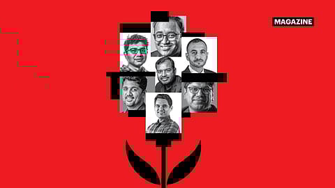  (From top left) Lalit Keshre (Groww), Tarun Mehta (Ather), Karan Virwani (WeWork India), Peyush Bansal (Lenskart), 
Abhiraj Singh Bhal (Urban Company), Amrish Rau (Pine Labs); (centre) Alakh Pandey (PhysicsWallah).