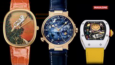 (L to R): Patek Philippe, Breguet Marine Hora Mundi 5555, Richard Mille RM 88.