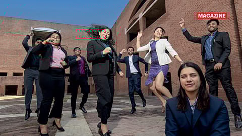 Students on campus at IIM Ahmedabad.