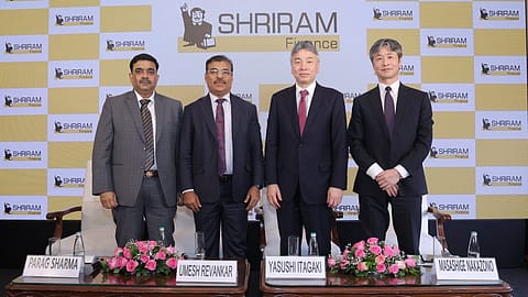 Senior management of Shriram Finance and MUFG Bank during a press conference in New Delhi today