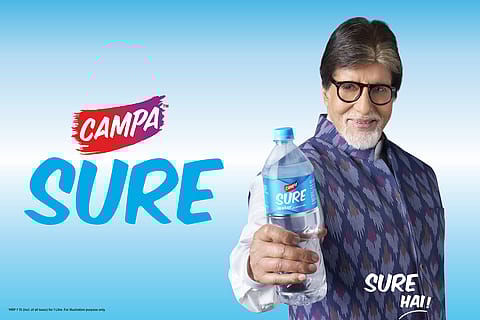 Amitabh Bachchan as the brand ambassador of Campa Sure water.
