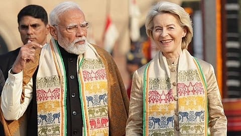 (L to R): PM Modi and EU President Ursula von der Leyen.