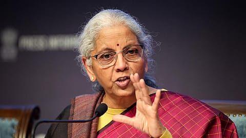 Finance Minister Nirmala Sitharaman at the post-Budget press meet, on Sunday.